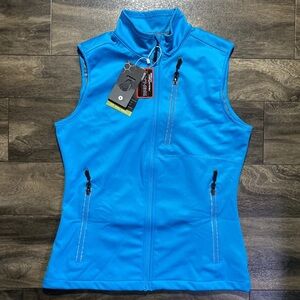 33,000ft Waterproof Breathable Soft-Shell Vest Women's S Blue Pockets Run Hike